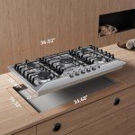 Empava 36" Stainless Steel Gas Cooktop with 5 Burners