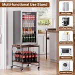 Mini Fridge Cart with Charging Station - 220 LBS Capacity