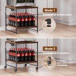 Mini Fridge Cart with Charging Station - 220 LBS Capacity