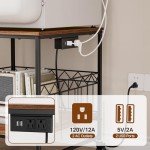 Mini Fridge Cart with Charging Station - 220 LBS Capacity