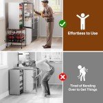 Mini Fridge Cart with Charging Station - 220 LBS Capacity
