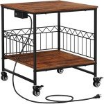 Mini Fridge Cart with Charging Station - 220 LBS Capacity