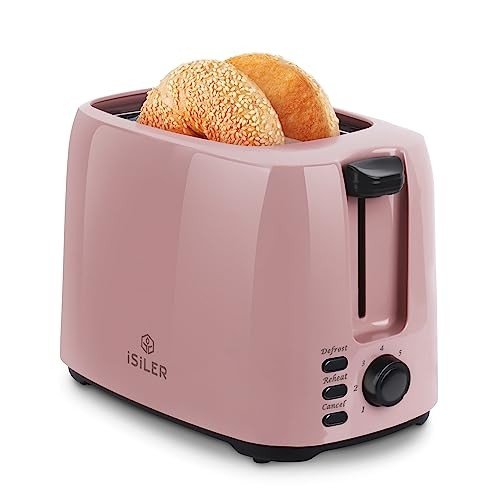 iSiLER 2-Slice Compact Bagel Toaster - Pink