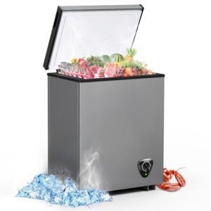 Compact Chest Freezer with Adjustable Temperature and Basket