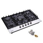 30" Gas Cooktop with 5 Burners and Glass Top
