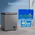 Compact Chest Freezer with Adjustable Temperature and Basket