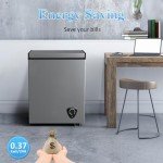 Compact Chest Freezer with Adjustable Temperature and Basket