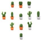Cactus Decorative Refrigerator Magnets Set (12 Pcs)