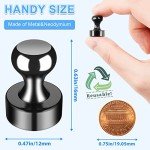 12Pack Strong Black Fridge and Whiteboard Magnets