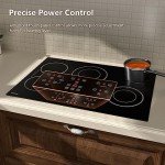 Gudsunal 76.2 cm Electric Cooktop with 5 Burners