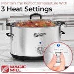 Magic Mill 10 Quart Slow Cooker with Glass Lid