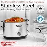 Magic Mill 10 Quart Slow Cooker with Glass Lid