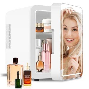 NISHCON 4L Mini Fridge for Skincare with Mirror