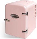 Pink 4L Mini Fridge with Window, Warmer & Cooler