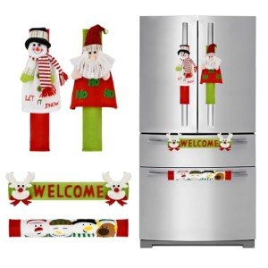 Christmas Snowman Refrigerator Handle Covers, Set of 4