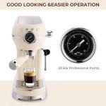 SUSTEAS Espresso Machine with Milk Frother, Beige