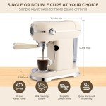 SUSTEAS Espresso Machine with Milk Frother, Beige
