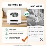 Compact Portable Tabletop Dishwasher with 5 Programs