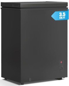 3.5 Cu Ft Black Chest Freezer with Basket
