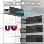 Magnetic Spice Rack with Hooks - 4 Pack