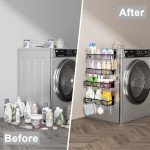 Magnetic Spice Rack with Hooks - 4 Pack