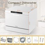 COSTWAY Compact Countertop Dishwasher with 6 Settings