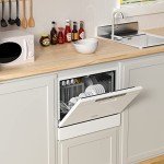 COSTWAY Compact Countertop Dishwasher with 6 Settings