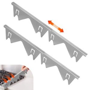 Adjustable Stainless Steel Stove Gap Cover - 2 Pcs