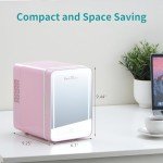 Mini Beauty Fridge with LED Mirror - Pink