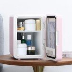 Mini Beauty Fridge with LED Mirror - Pink
