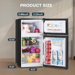 Upstreman 3.1 Cu.Ft Double Door Mini Fridge