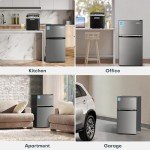 Upstreman 3.1 Cu.Ft Double Door Mini Fridge