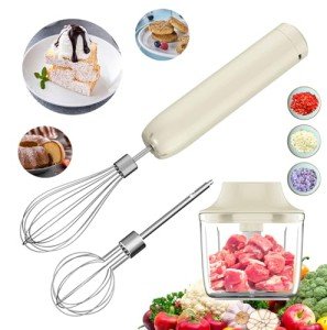 Cordless Hand Mixer Set with Whisk and Blender