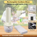 Cordless Hand Mixer Set with Whisk and Blender