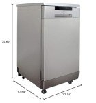 Portable 18” Stainless Steel Dishwasher with 6 Programs