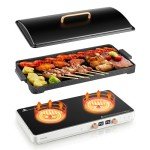 2-Burner Induction Cooktop with Non-Stick Griddle