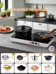 2-Burner Induction Cooktop with Non-Stick Griddle
