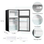 HAILANG 3.2 Cu.Ft Mini Fridge with Freezer