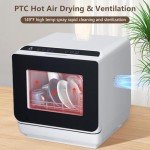 Compact Portable Countertop Dishwasher with Dual Sprays