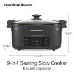 Hamilton Beach 9-in-1 Programmable Slow Cooker, Black