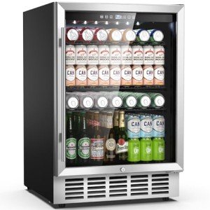 24" Beverage Refrigerator with Glass Door & Racks