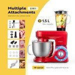 VIVOHOME 6-in-1 8.5QT Red Stand Mixer