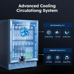 24" Beverage Refrigerator with Glass Door & Racks