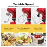 VIVOHOME 6-in-1 8.5QT Red Stand Mixer