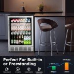 24" Beverage Refrigerator with Glass Door & Racks