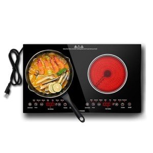 Noxton 2-Burner Electric Cooktop with Timer & Safety Lock