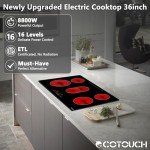 36" ECOTOUCH 5-Burner Electric Cooktop with Quick Boil