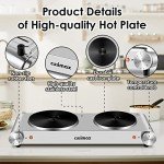 CUSIMAX 1800W Electric Double Burner Hot Plate