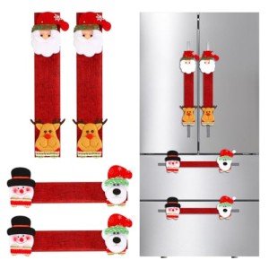 Christmas Refrigerator Door Handle Covers - Set of 4
