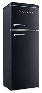 Galanz 12 Cu Ft Retro Black Dual Door Fridge